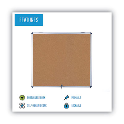Slim-Line Enclosed Cork Bulletin Board with One Door, 47