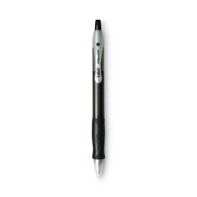 BIC Velocity Easy Glide Ballpoint Pen, Retractable, Medium 1 Mm, Black Ink, Translucent Black Barrel, Dozen (BICVLG11BK) BICVLG11BK