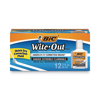 BIC Wite-Out Quick Dry Correction Fluid - 3 Pack (BICWOFQD324)