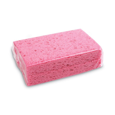 Boardwalk Small Cellulose Sponge, 3.6 X 6.5, 0.9" Thick, Pink, 2/pack, 24 Packs/carton (BWKCS1A) BWKCS1A