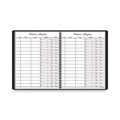Visitor Register Book, Black Cover, 10.88 x 8.38 Sheets, 60 Sheets/Book