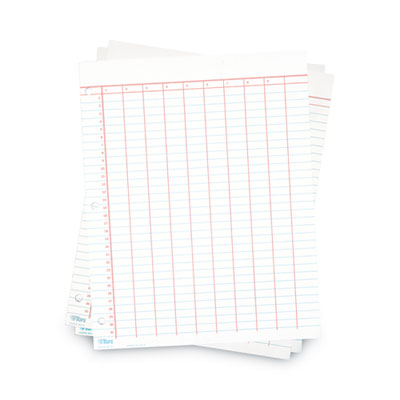 Data Pad with Numbered Column Headings, Data/Lab-Record Format, Wide/Legal Rule, 10 Columns, 8.5 x 11, White, 50 Sheets