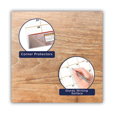 Marbled Desk Pad, Marbled Stone Artwork, 22 x 17, White/Multicolor Sheets, Clear Corners, 12-Month (Jan to Dec): 2025