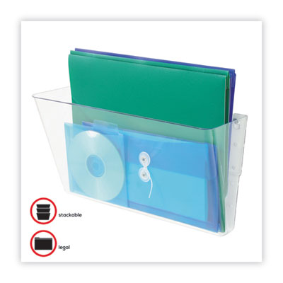 deflecto Stackable DocuPocket Wall File, Legal Size, 16.25" x 4" , Clear (DEF74301) DEF74301