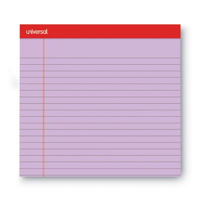 Colored Perforated Ruled Writing Pads, Wide/Legal Rule, 50 Assorted Color 8.5 x 11.75 Sheets, 6/Pack