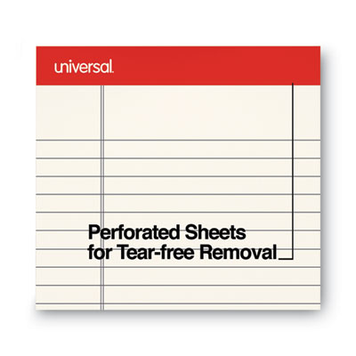 Colored Perforated Ruled Writing Pads, Letter Size Pad (8.5 x 11.75), Wide/Legal Rule, 50 Ivory 8.5 x 11 Sheets, Dozen