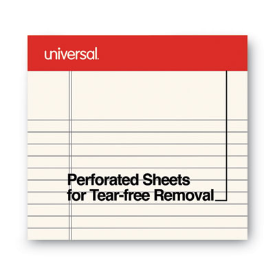 Colored Perforated Ruled Writing Pads, Narrow Rule, 50 Ivory 5 x 8 Sheets, Dozen