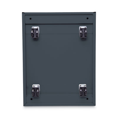 File Pedestal, Left or Right, 3-Drawers: Box/Box/File, Legal/Letter, Charcoal, 14.96