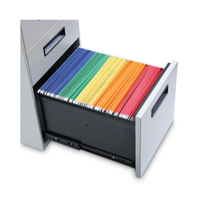 File Pedestal, Left or Right, 3-Drawers: Box/Box/File, Legal/Letter, Light Gray, 14.96