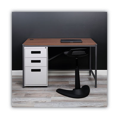 File Pedestal, Left or Right, 3-Drawers: Box/Box/File, Legal/Letter, Light Gray, 14.96