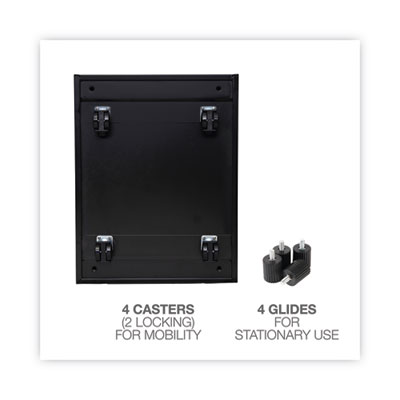 File Pedestal, Left or Right, 2-Drawers: Box/File, Legal/Letter, Black, 14.96