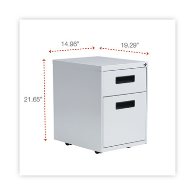 File Pedestal, Left or Right, 2-Drawers: Box/File, Legal/Letter, Light Gray, 14.96