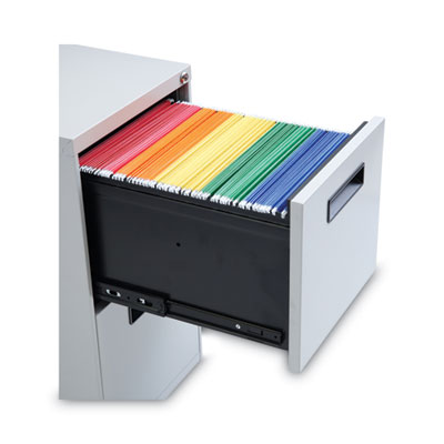 File Pedestal, Left or Right, 2 Legal/Letter-Size File Drawers, Light Gray, 14.96