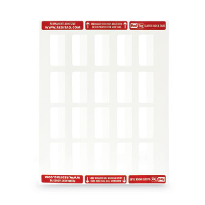 Laser Printable Index Tabs, 1/5-Cut, White, 2