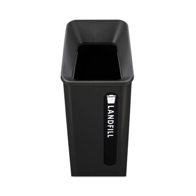 Recycling Container: 15 gal, Square, Black