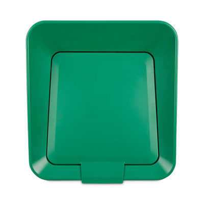 Recycling Container: 23 gal, Square, Black & Green
