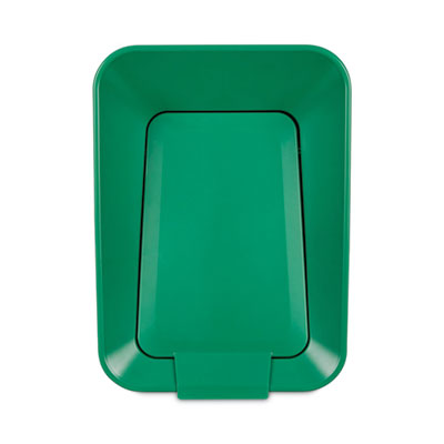 Recycling Container: 15 gal, Square, Black & Green