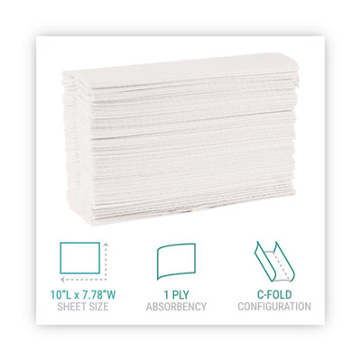 C-Fold Paper Towels, 1 Ply, 10.2 x 13.25, White, 200/Pack, 12 Packs/Carton