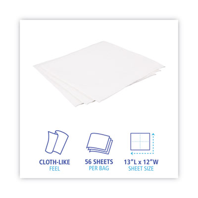 DRC Wipers, 12 x 13, White, 56 Bag, 18 Bags/Carton