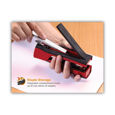 Dynamo Stapler, 20-Sheet Capacity, Red