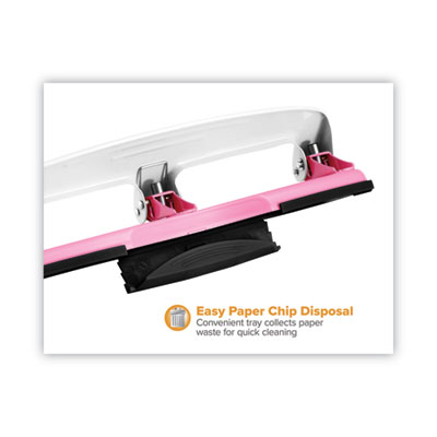 12-Sheet EZ Squeeze InCourage Three-Hole Punch, Breast Cancer Awareness, 9/32