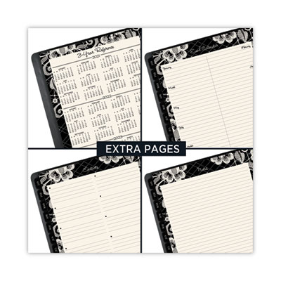 Lacey Weekly Block Format Professional Appointment Book, Lacey Artwork, 11 x 8.5, Black/White, 13-Month: Jan 2025 to Jan 2026