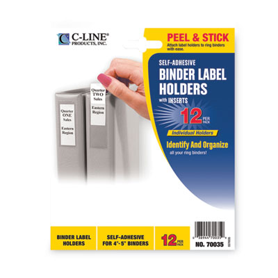 C-Line® Self-Adhesive Binder Label Holders