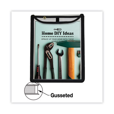 15 Pc High Capacity Gusset Stitched Shop Ticket Holder: Clear