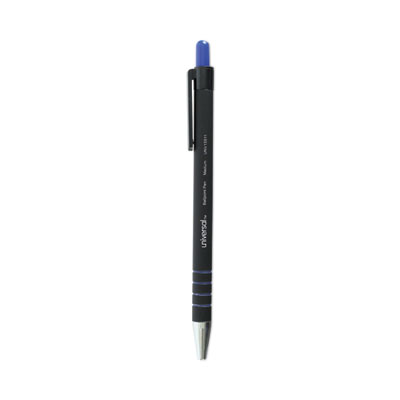 Ballpoint Pen, Retractable, Medium 1 mm, Blue Ink, Blue Barrel, Dozen UNV15511