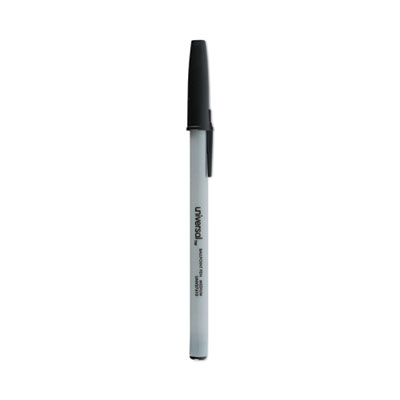 Economy Ballpoint Stick Oil-Based Pen, Black Ink, Medium, Dozen UNV27410