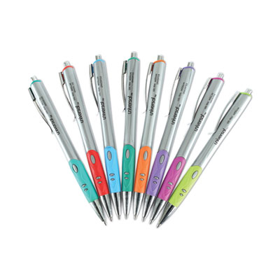 Comfort Grip Gel Pen, Retractable, Medium 0.7 mm, Assorted Ink and Barrel Colors, 8/Pack