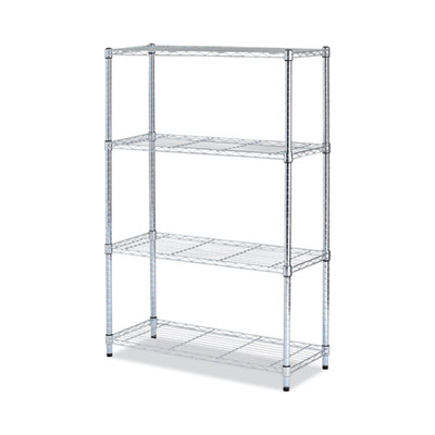 Alera 5-Shelf Wire Shelving Kit with Casters & Shelf Liners, 36W x 18D x 72h, Silver