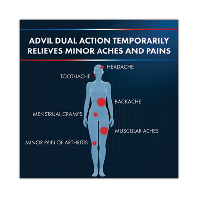 Dual Action with Acetaminophen and Ibuprofen Caplets, 50 Packets of 2 Caplets