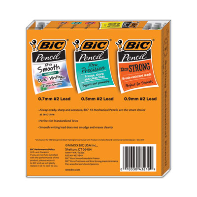BIC Mechanical Pencil Variety Pack, Assorted Graphite Diameters, HB (#2), Black Lead, Assorted Barrel Colors, 60/Pack (BICWX7TG026BLK) BICWX7TG026BLK