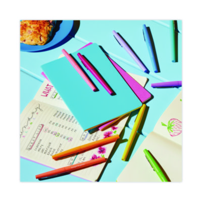 Flair Scented Felt Tip Porous Point Pen, Stick, Medium 0.7 mm, Sunday Brunch Scents, Assorted Ink and Barrel Colors, 6/Pack