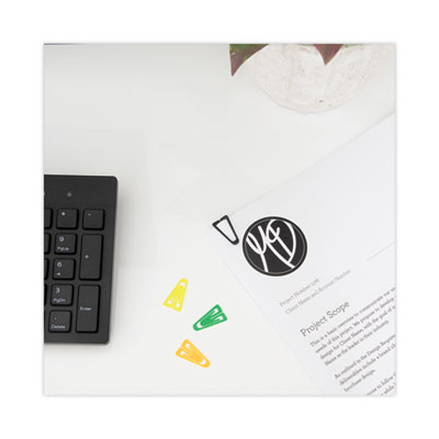 Plastic Paper Clips, Medium, Smooth, Assorted Colors, 500/Box