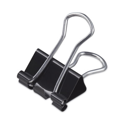 Binder Clips with Storage Tub, Small, Black/Silver, 40/Pack UNV11140