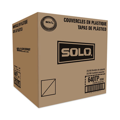 SOLO Non-Vented Cup Lids, Fits 12 oz Cold Cups, Plastic, Clear, 2,500/Carton (DCC640TP) DCC640TP