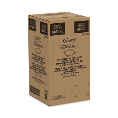 Dart TamperGuard Snack Box Lid, 5.9 x 5.9 x 0.4, Clear, Plastic, 300/Carton (DCCSBTGRL) DCCSBTGRL
