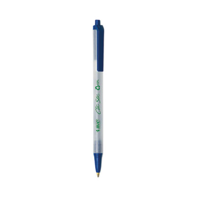 ReVolution Clic Stic Ballpoint Pen, Retractable, Medium 1 mm, Blue Ink, Translucent Frost/Blue Barrel, 48/Pack