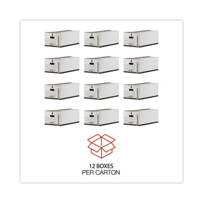 Deluxe Quick Set-up String-and-Button Boxes, Legal Files, White, 12/Carton