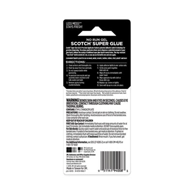 Super Glue No-Run Gel With Precision Applicator, 0.14 Oz, Dries Clear