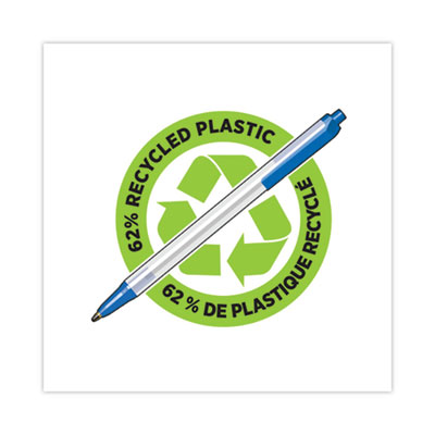 ReVolution Clic Stic Ballpoint Pen, Retractable, Medium 1 mm, Blue Ink, Translucent Frost/Blue Barrel, 48/Pack