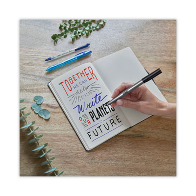 ReVolution Clic Stic Ballpoint Pen, Retractable, Medium 1 mm, Blue Ink, Translucent Frost/Blue Barrel, 48/Pack