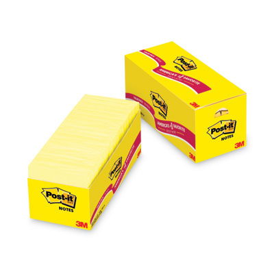 Post-it Pads in Canary Yellow 3 x 3 90 Sheets/Pad 12 Pads/Pack