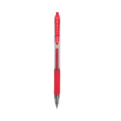 Sarasa Dry Gel X20 Gel Pen, Retractable, Fine 0.5 mm, Red Ink, Clear/Red Barrel, 12/Pack