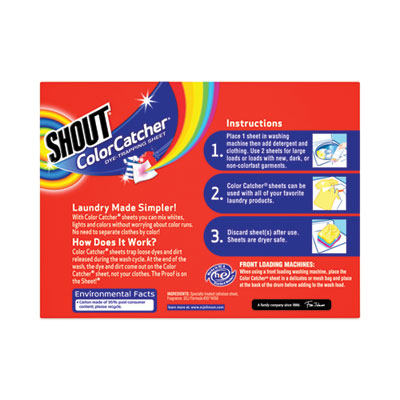 Color Catcher Dye Trapping Sheets, Pleasant Scent, 24/Box, 12 Boxes/Carton