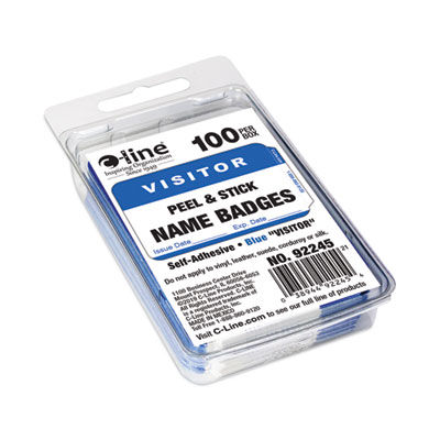 Self-Adhesive Name Badges, Hello My Name Is, Blue, 3.5 X 2.25, 100/bx