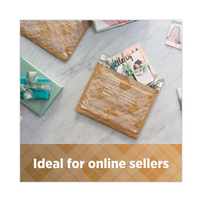 Curbside Recyclable Padded Mailer, #2, Bubble Cushion, Self-Adhesive Closure, 11.25 x 12, Natural Kraft, 100/Carton