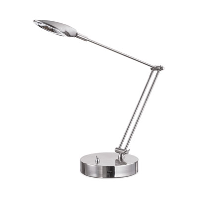 Adjustable LED Task Lamp with USB Port, 11w x 6.25d x 26h, Brushed Nickel